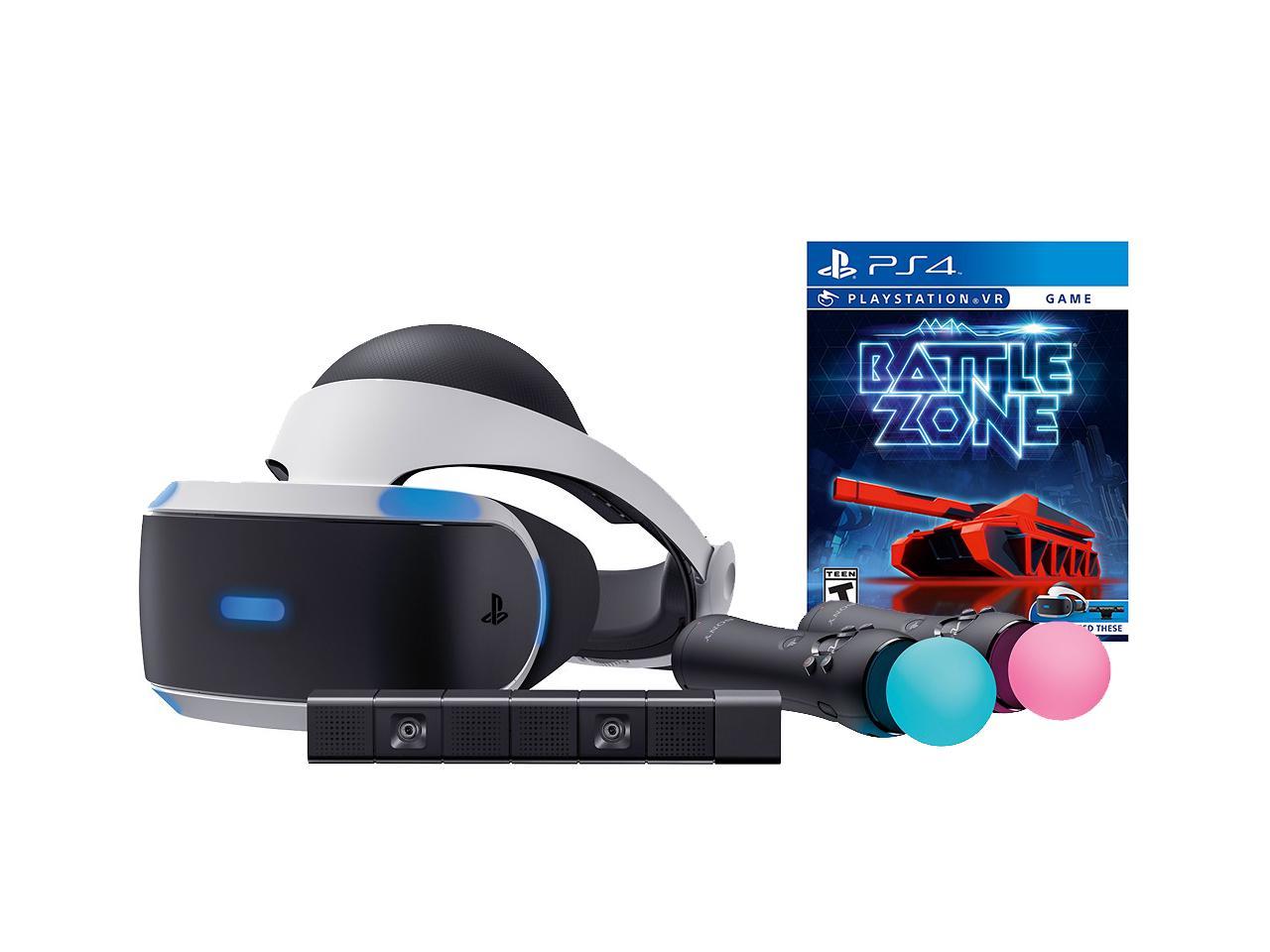 PlayStation VR Battlezone Starter Bundle (4 items): VR Headset, 2 Move Motion Controllers, PlayStation Camera, PSVR Battlezone Game Disc